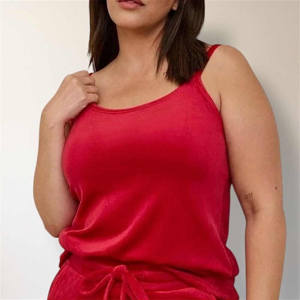 Torrid 4X Red Velvet Camisole Tank Top Soft Lounge Sleepwear‎ Cozy Holiday Top